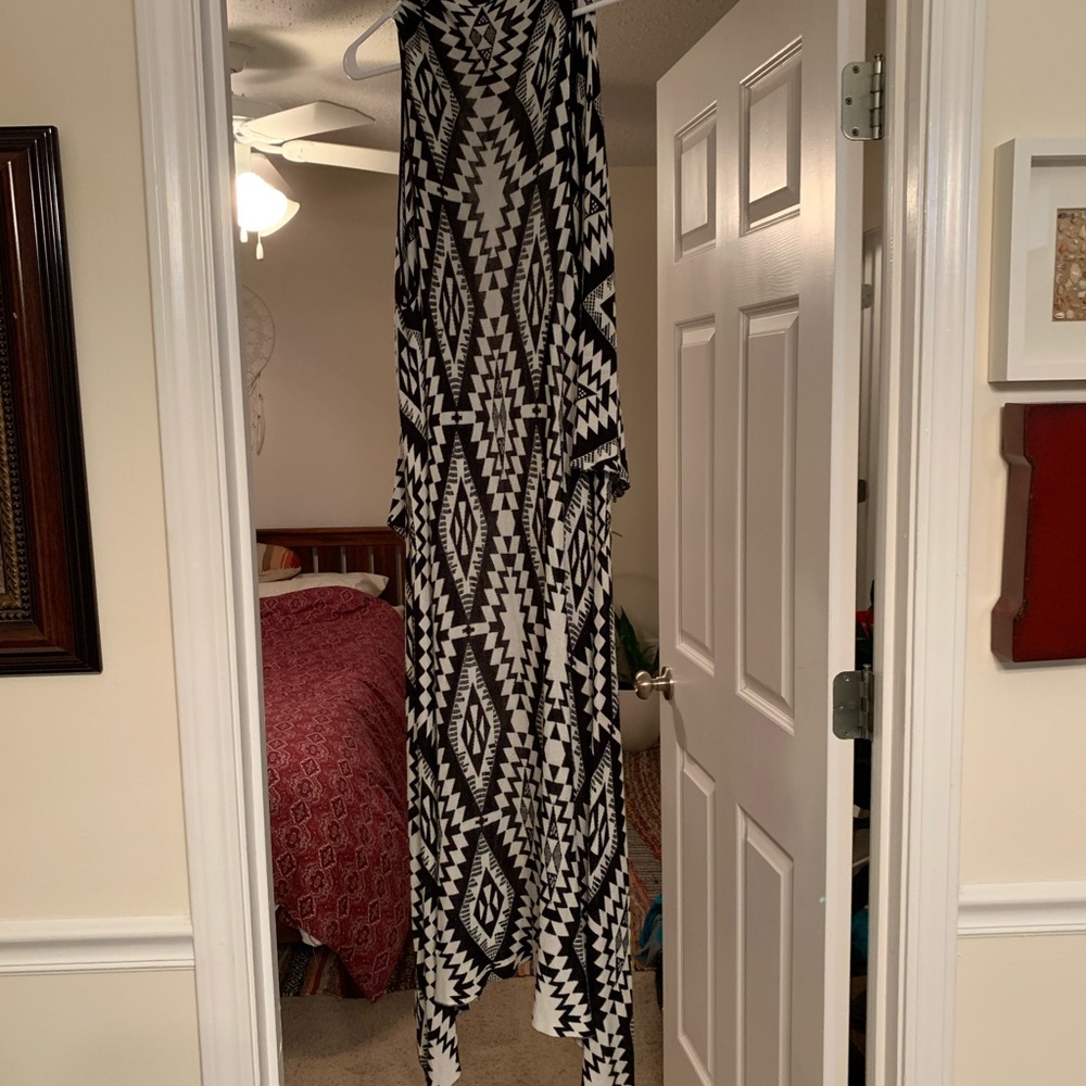 Boho long vest/layering piece